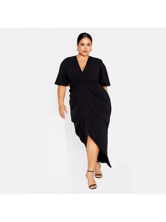 Платье макси Plus Size Braelynn CITY CHIC — изображение 1 из 5, черный