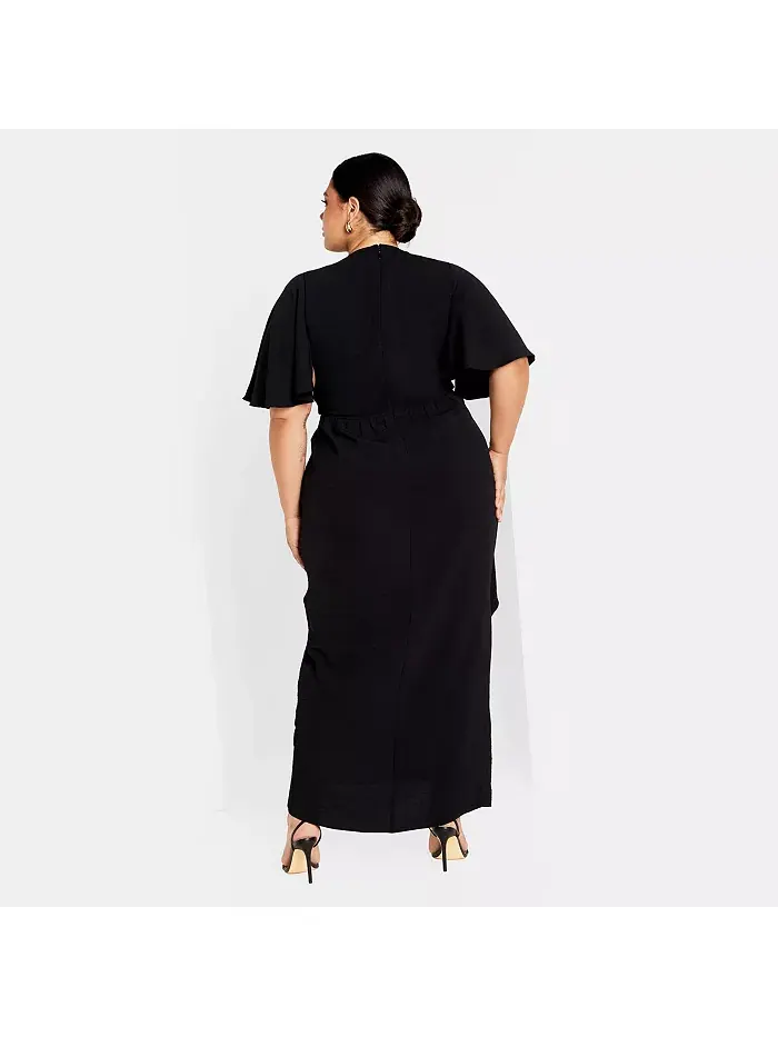 Платье макси Plus Size Braelynn CITY CHIC — изображение 3 из 5, черный