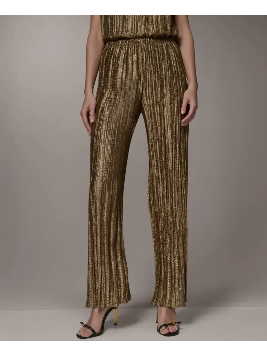 Широкие брюки с плиссировкой Donna Karan New York — изображение 1 из 8, золото