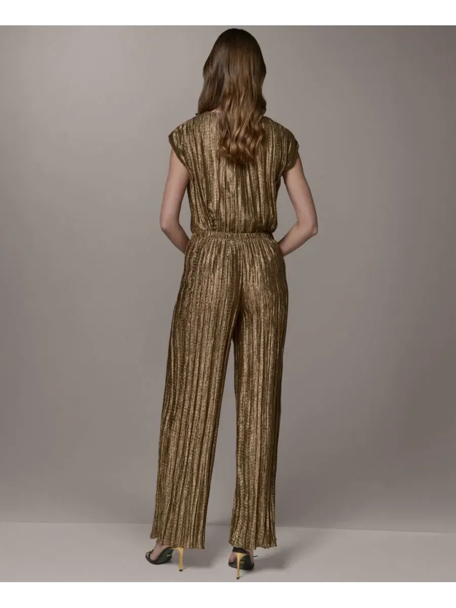 Широкие брюки с плиссировкой Donna Karan New York — изображение 5 из 8, золото