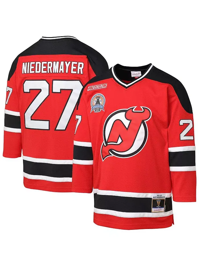 Футболка игрока Scott Niedermayer New Jersey Devils 1999/00 Blue Line для подростков — изображение 1 из 3, красный