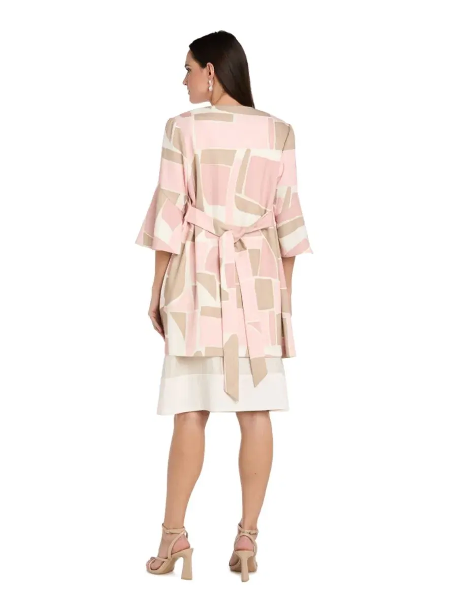 Платье-жакет с принтом, модель Petite Printed Jacket Dress R & M Richards — изображение 5 из 6, розовый