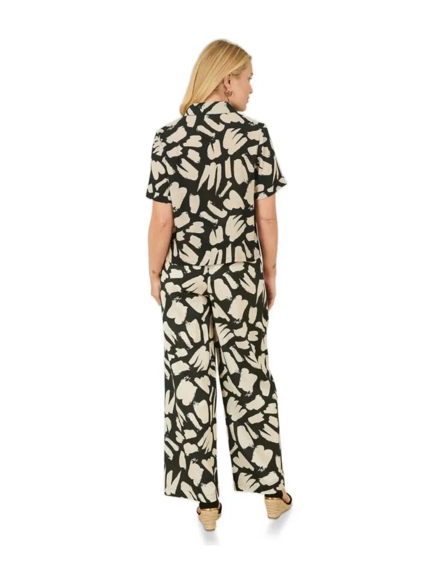 Женская рубашка свободного кроя с коротким рукавом Yumi — изображение 3 из 8, черный