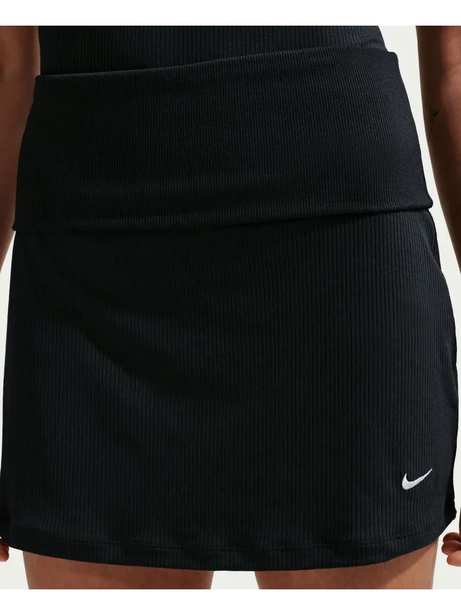 Юбка-шорты с защипом и встроенными шортами Nike Sportswear Chill Knit — изображение 3 из 6, черный
