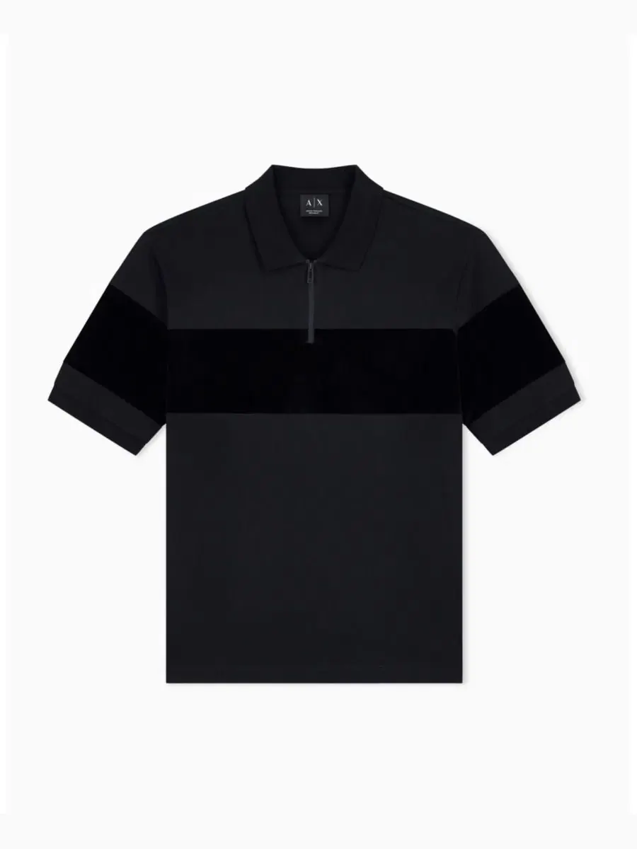 Поло с воротником-молнией, из мерсеризованного хлопка A|X Armani Exchange