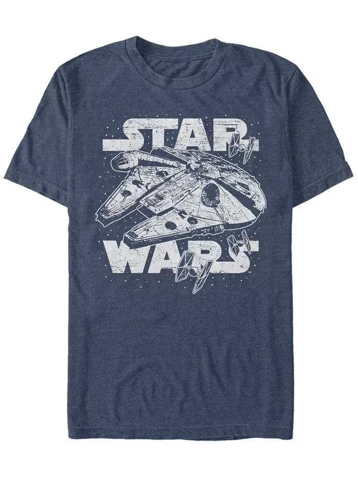 Футболка мужская Star Wars Classic Millennium Falcon Starry с коротким рукавом Fifth Sun — изображение 1 из 1, темно-синий
