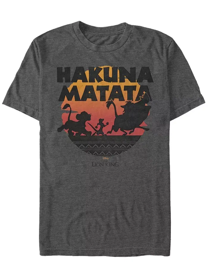 Мужская футболка с коротким рукавом Disney "Король Лев" Hakuna Matata, силуэт на фоне заката Fifth — изображение 1 из 1
