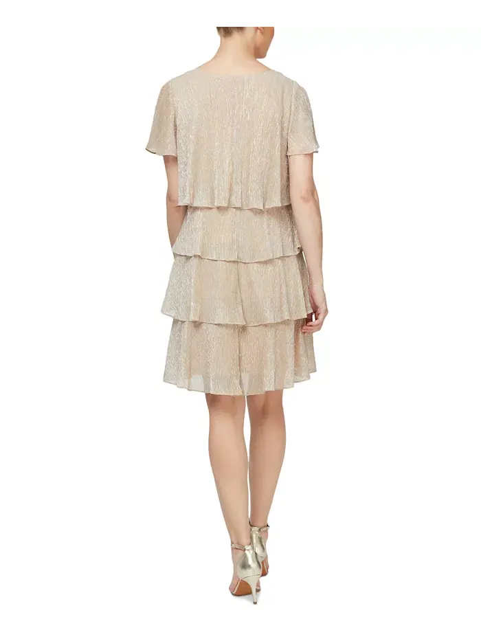 Многослойное платье с переливающимся эффектом Shift Dress SL Fashions — изображение 2 из 2, золото