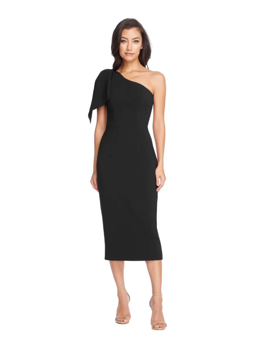 Женское асимметричное платье миди Tiffany Dress the Population — изображение 1 из 3, черный