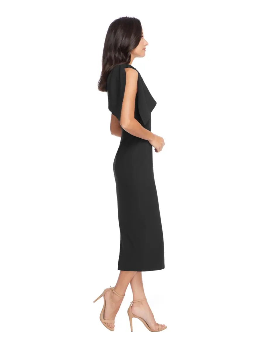 Женское асимметричное платье миди Tiffany Dress the Population — изображение 2 из 3, черный