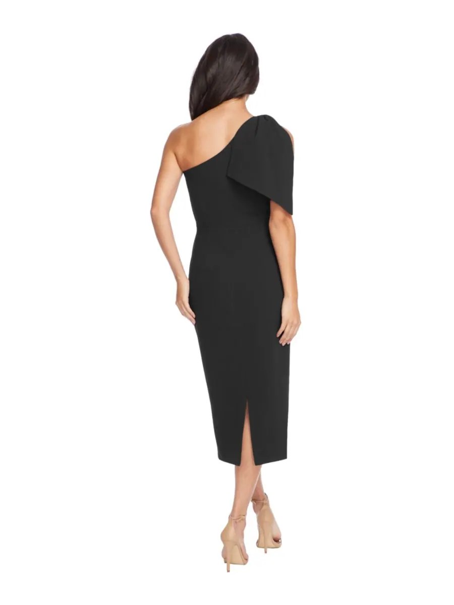 Женское асимметричное платье миди Tiffany Dress the Population — изображение 3 из 3, черный