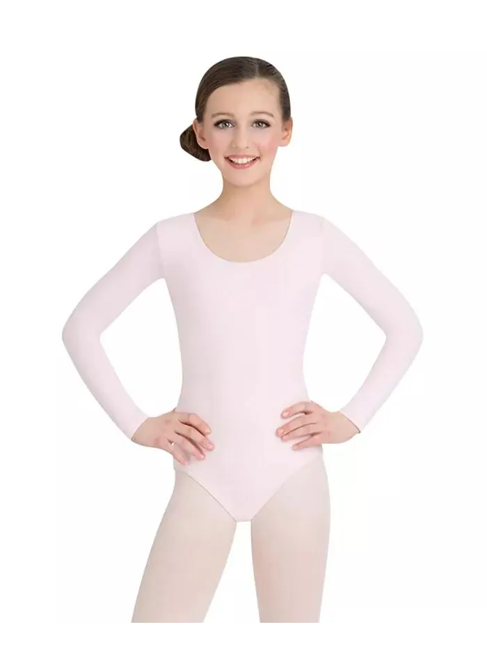 Купальник с длинным рукавом для девочек Capezio — изображение 1 из 4, розовый