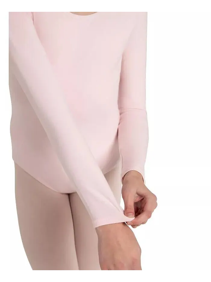 Купальник с длинным рукавом для девочек Capezio — изображение 3 из 4, розовый