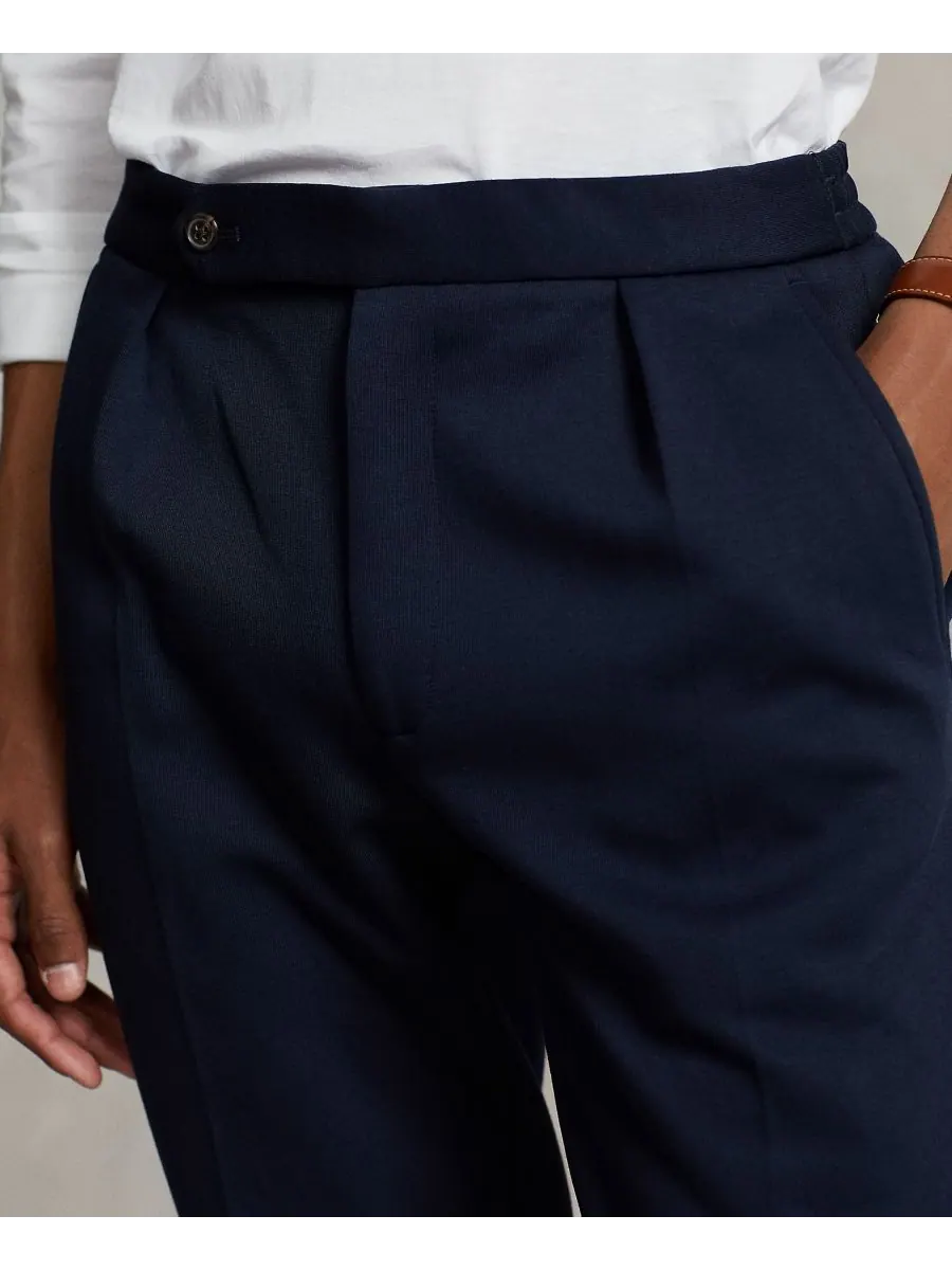 Мужские плиссированные брюки из двойной вязки Polo Ralph Lauren — изображение 3 из 4, темно-синий