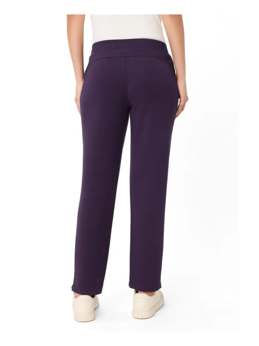 Брюки прямого кроя с эластичным поясом, модель Scuba Knit Pull-On Pant Olsen — изображение 2 из 6, сливавый