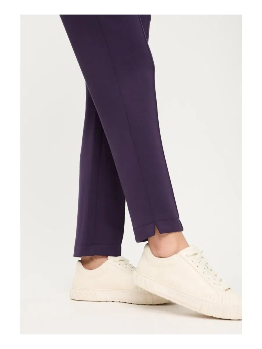 Брюки прямого кроя с эластичным поясом, модель Scuba Knit Pull-On Pant Olsen — изображение 4 из 6, сливавый