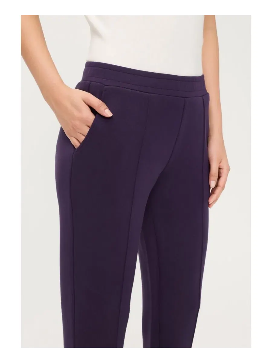 Брюки прямого кроя с эластичным поясом, модель Scuba Knit Pull-On Pant Olsen — изображение 5 из 6, сливавый
