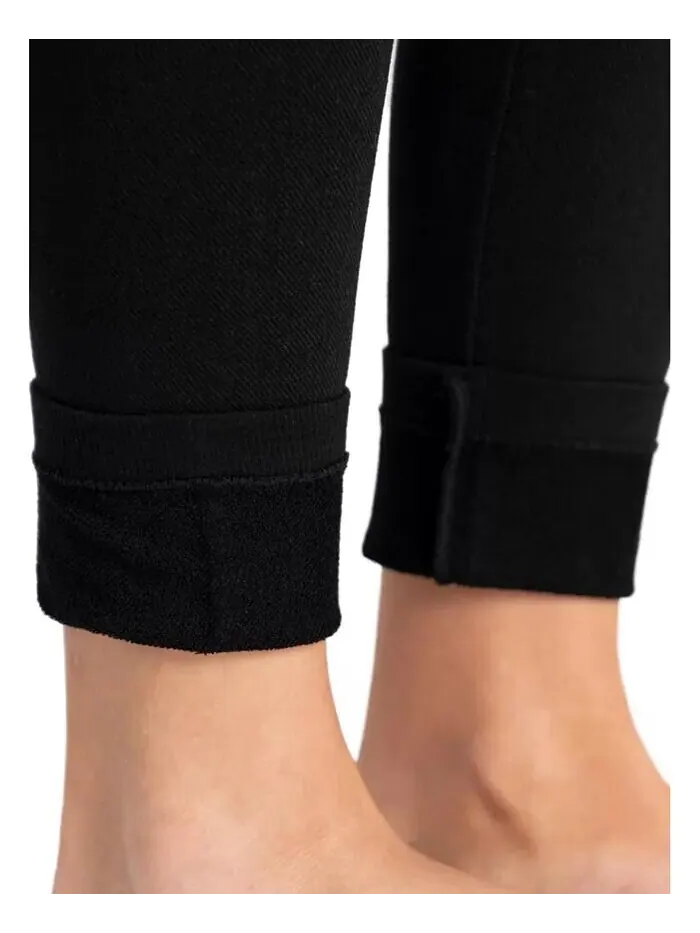 Женские леггинсы на махровой подкладке, Blk Terry, 1X MUK LUKS — изображение 3 из 3, черный