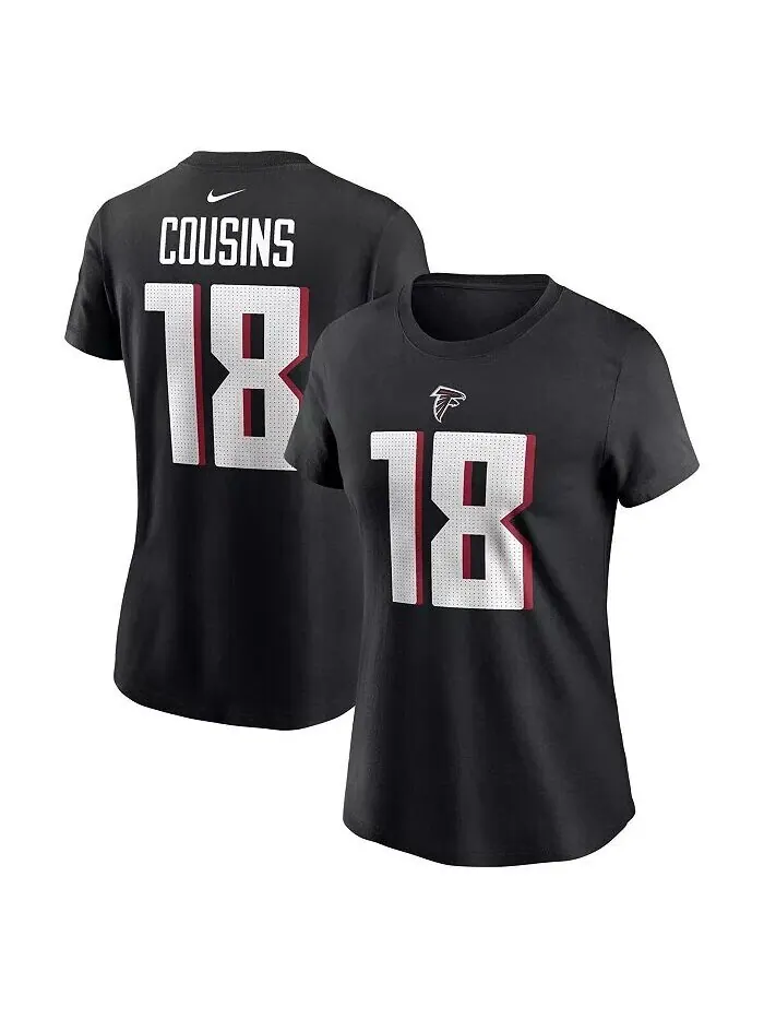 Женская черная футболка с именем и номером игрока Kirk Cousins ​​Atlanta Falcons Nike — изображение 1 из 3, черный
