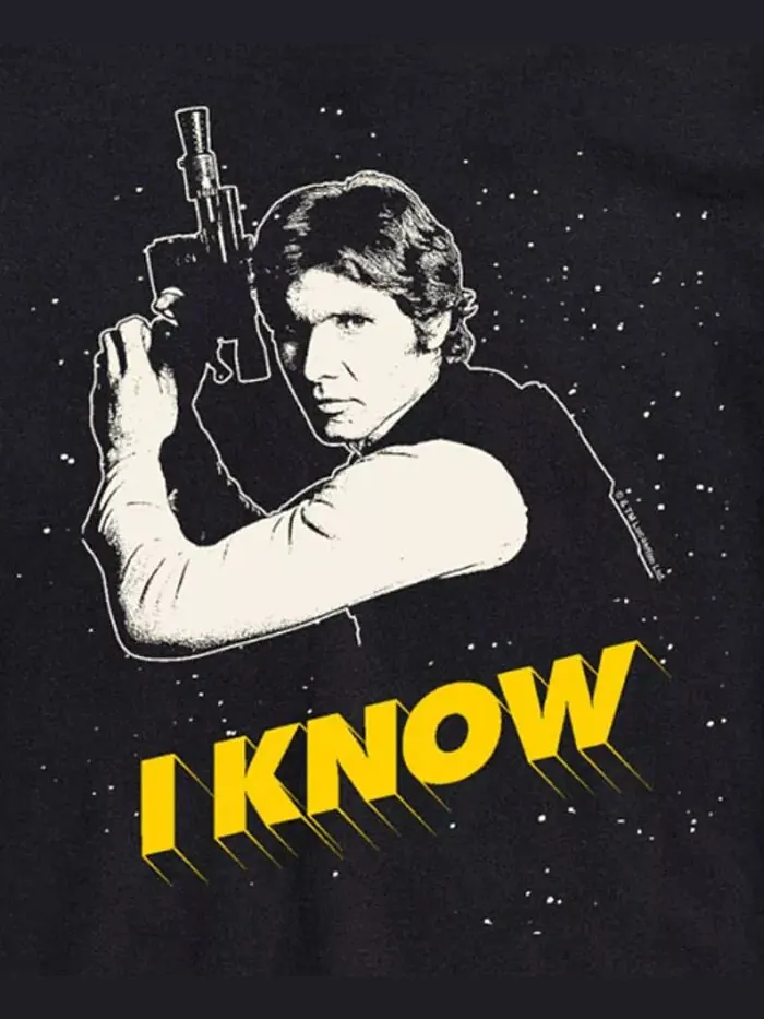 Мужская футболка с коротким рукавом Star Wars I Know AIRWAVES — изображение 3 из 3, черный