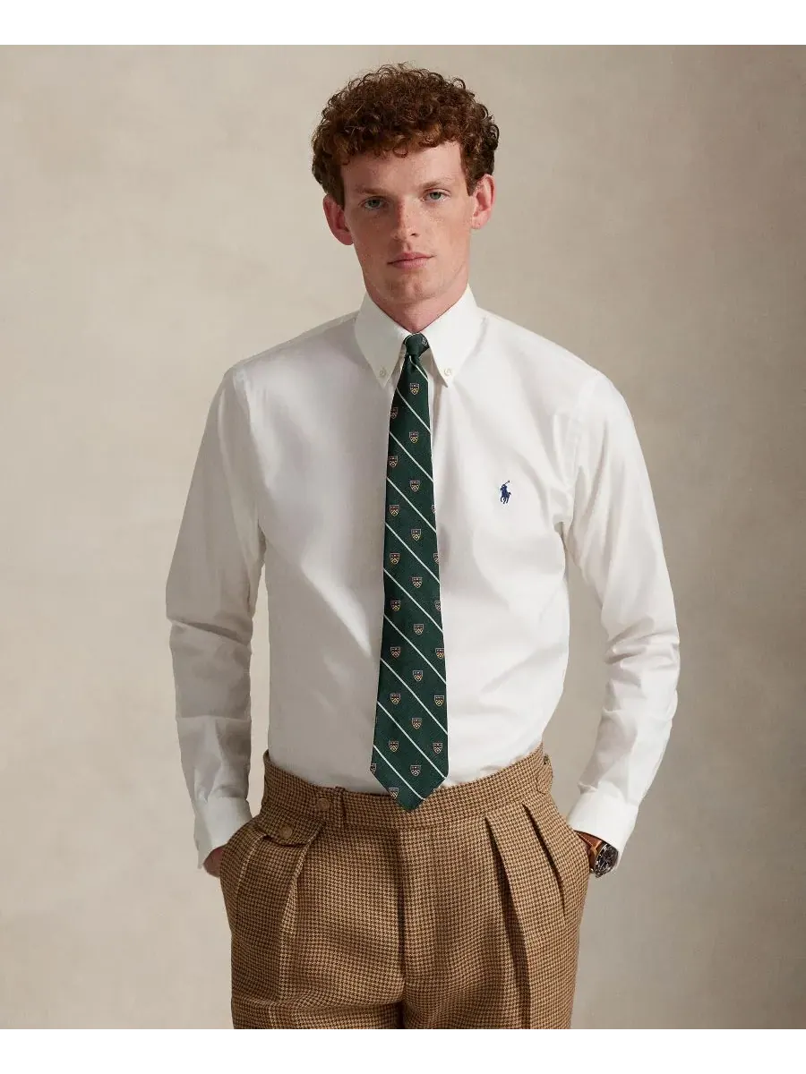 Мужская классическая рубашка из высококачественной саржи Polo Ralph Lauren — изображение 1 из 5, белый