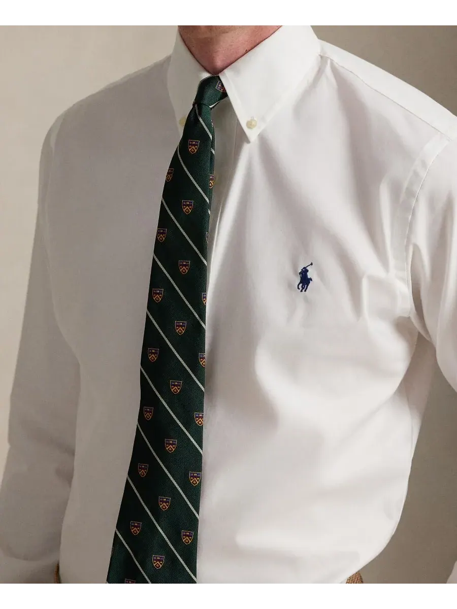Мужская классическая рубашка из высококачественной саржи Polo Ralph Lauren — изображение 2 из 5, белый