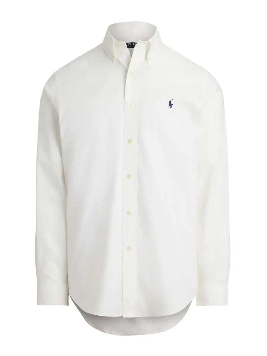 Мужская классическая рубашка из высококачественной саржи Polo Ralph Lauren — изображение 5 из 5, белый