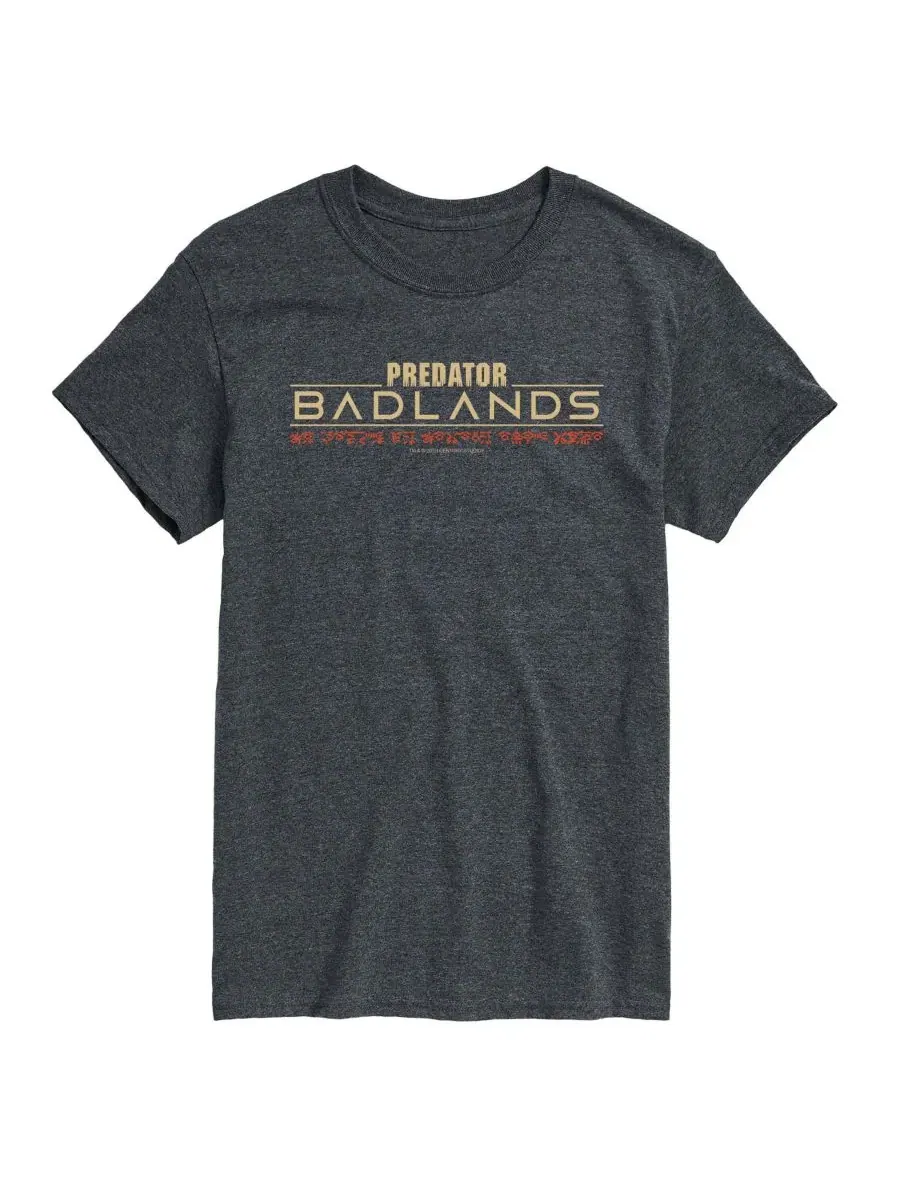 AIRWAVES Мужская футболка с коротким рукавом и графическим принтом Predator: Badlands Logo — изображение 1 из 3, серый