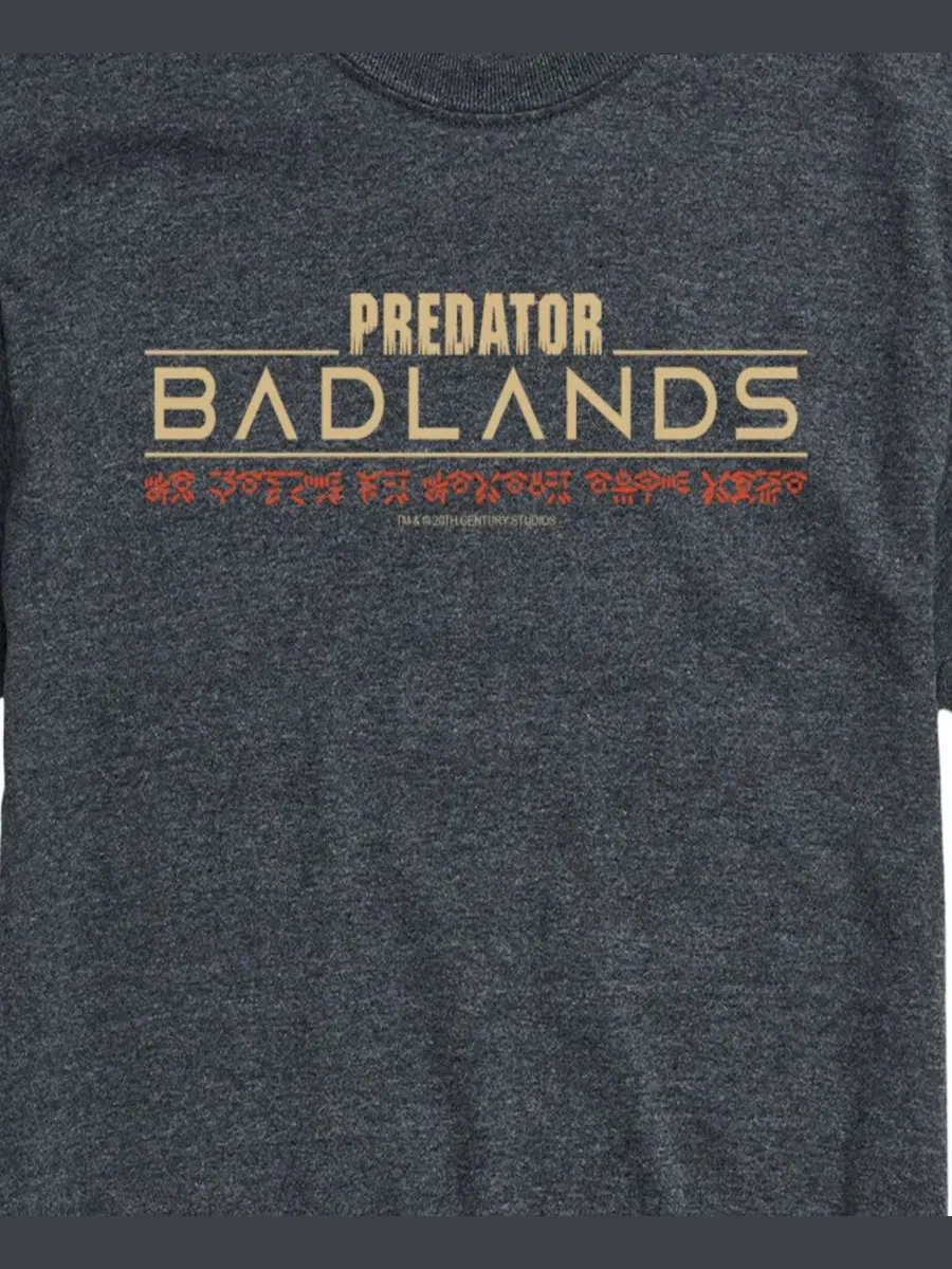 AIRWAVES Мужская футболка с коротким рукавом и графическим принтом Predator: Badlands Logo — изображение 3 из 3, серый