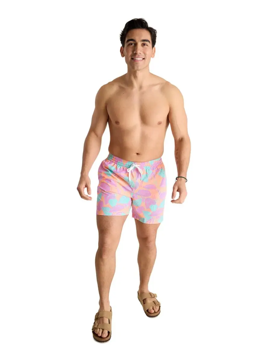 Мужские плавки The Posh Palms Classic 55 дюймов Chubbies — изображение 2 из 3, яркий оранжевый