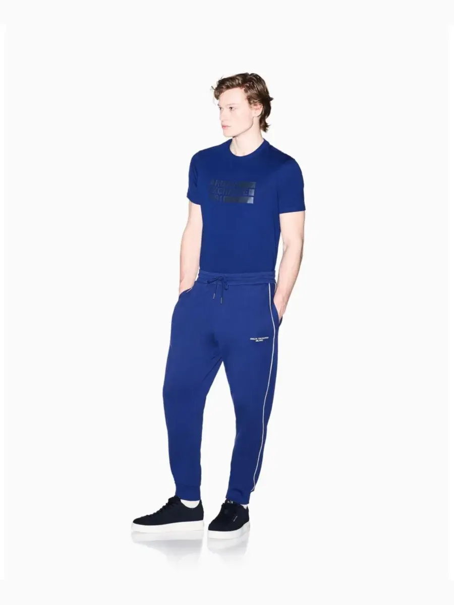 Мужская футболка с коротким рукавом и логотипом A|X Armani Exchange — изображение 1 из 5, синий