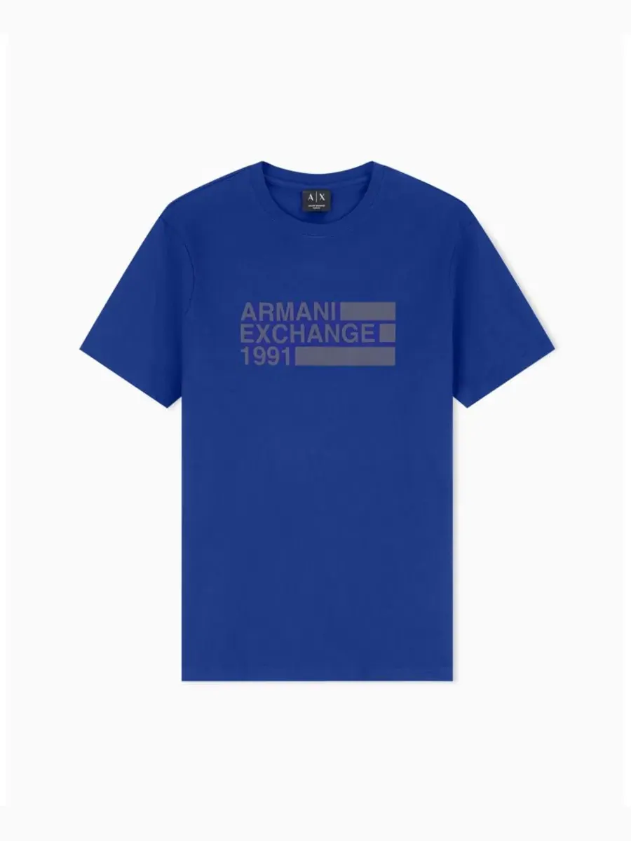 Мужская футболка с коротким рукавом и логотипом A|X Armani Exchange — изображение 5 из 5, синий