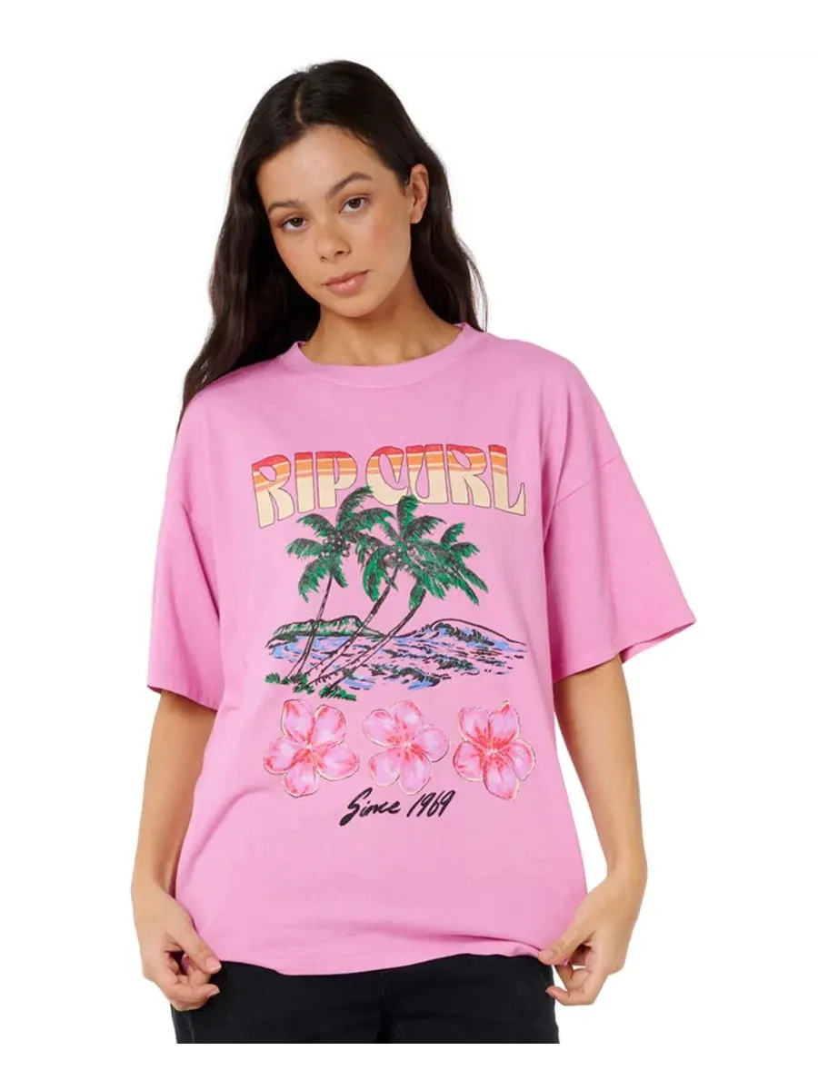 Футболка с принтом Hayley O Heritage Rip Curl — изображение 1 из 3, фуксия