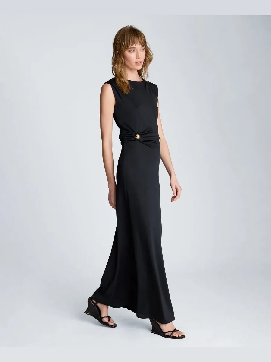 Платье макси с драпировкой Waist Drape Kenneth Cole — изображение 3 из 5, черный