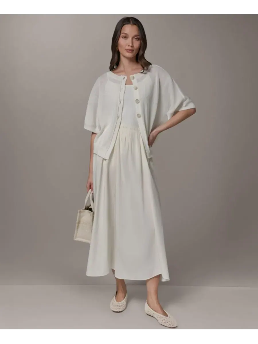 Женский кардиган с круглым вырезом Donna Karan Weekend — изображение 6 из 7, бежевый