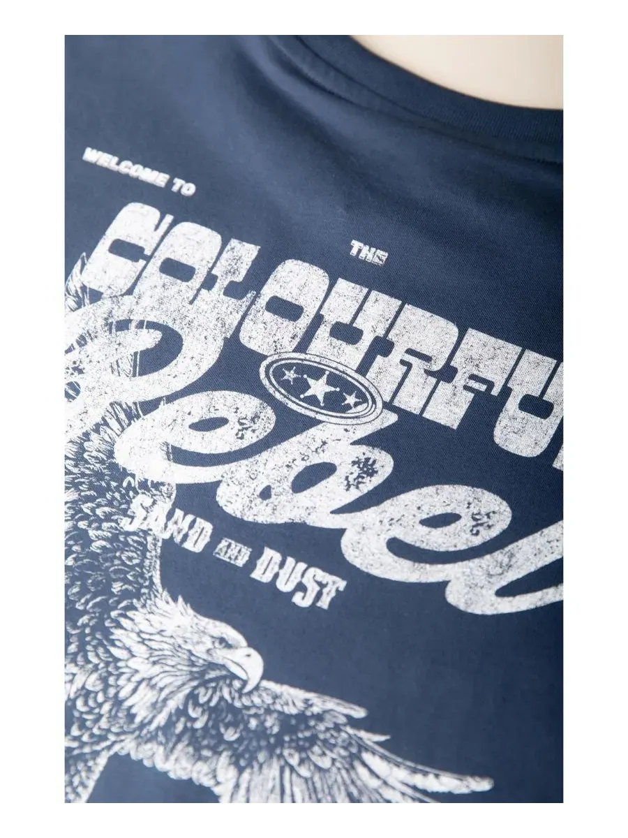 Женская футболка свободного кроя Sand and Dust Tour Colourful Rebel — изображение 3 из 4, синий