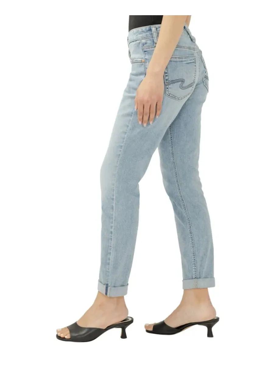Женские джинсы-бойфренды облегающего кроя Silver Jeans Co. — изображение 2 из 5, золотистый