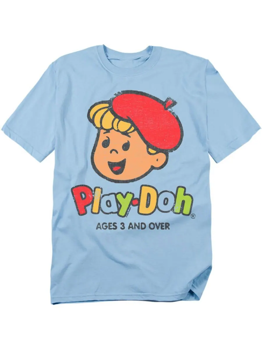 Мужская футболка с изображением пластилина Play-Doh для детей от 3 лет и старше Hasbro+ — изображение 1 из 3, светлый синий