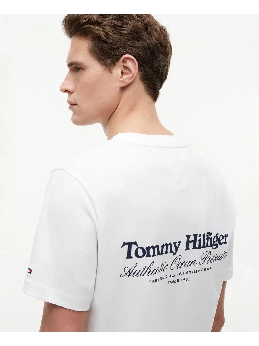 Футболка с принтом Nautical Back Graphic Tommy Hilfiger — изображение 1 из 4, белый