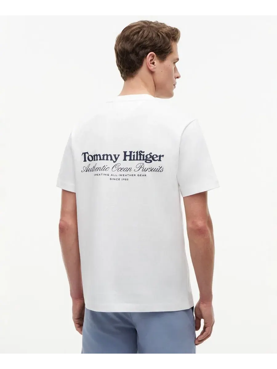 Футболка с принтом Nautical Back Graphic Tommy Hilfiger — изображение 3 из 4, белый