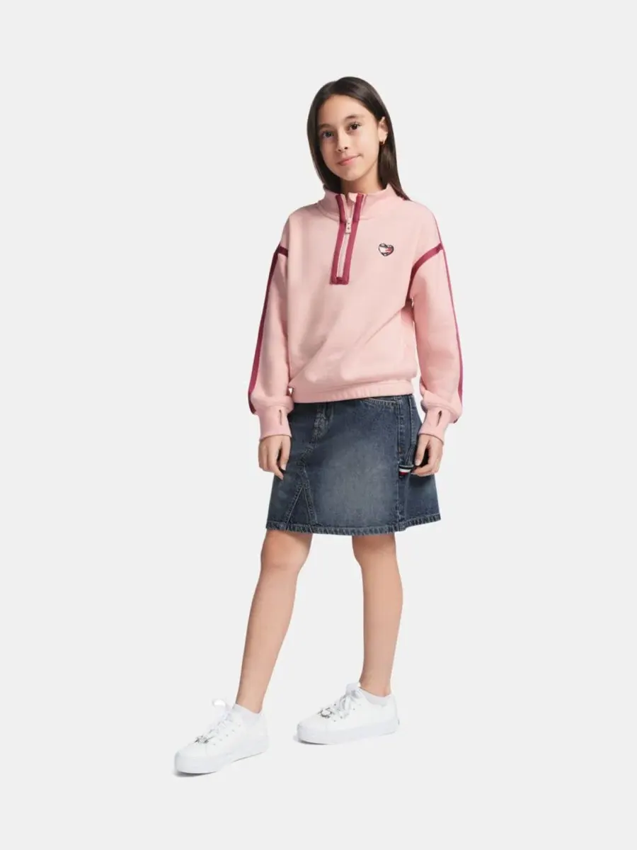 Флисовая толстовка с четверть-замком Tommy Hilfiger — изображение 2 из 8, лотус