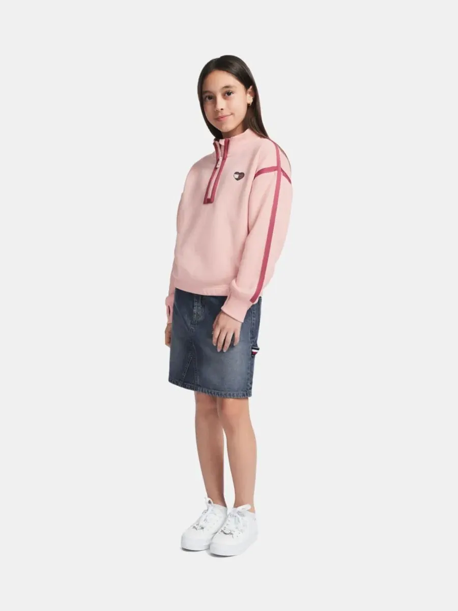 Флисовая толстовка с четверть-замком Tommy Hilfiger — изображение 3 из 8, лотус