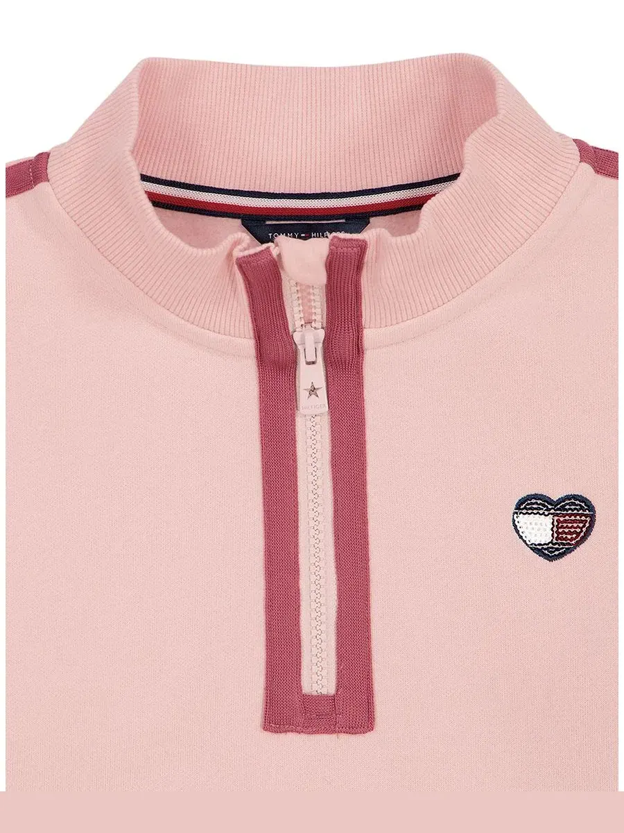 Флисовая толстовка с четверть-замком Tommy Hilfiger — изображение 7 из 8, лотус