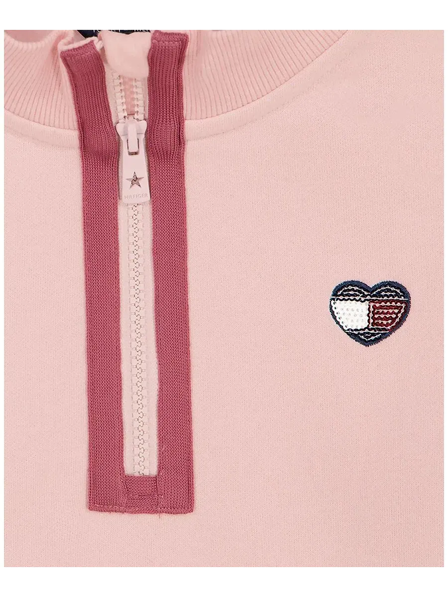 Флисовая толстовка с четверть-замком Tommy Hilfiger — изображение 8 из 8, лотус