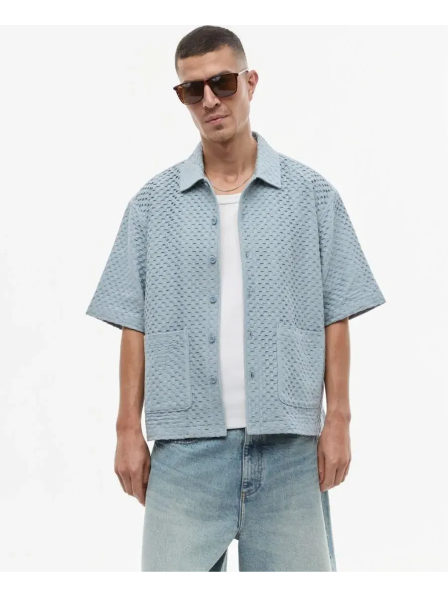 Рубашка с коротким рукавом, фактурная, свободного кроя Mode of One, Hazy Cloud
