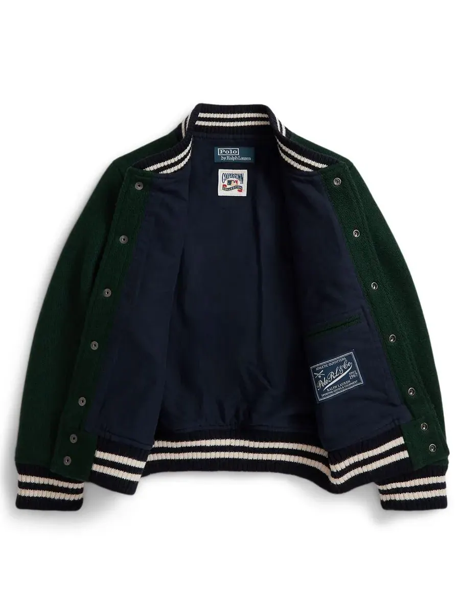 Детская куртка Yankees с длинными рукавами и логотипом, размеры 8-20 Polo Ralph Lauren — изображение 3 из 3, зеленый