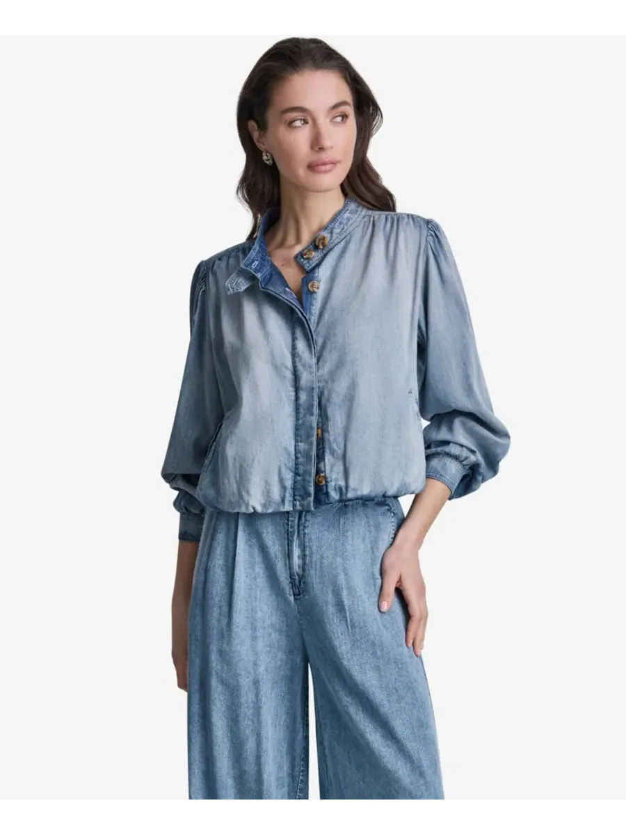 Жакет с объемными рукавами и воротником BCBG — изображение 1 из 7, синий