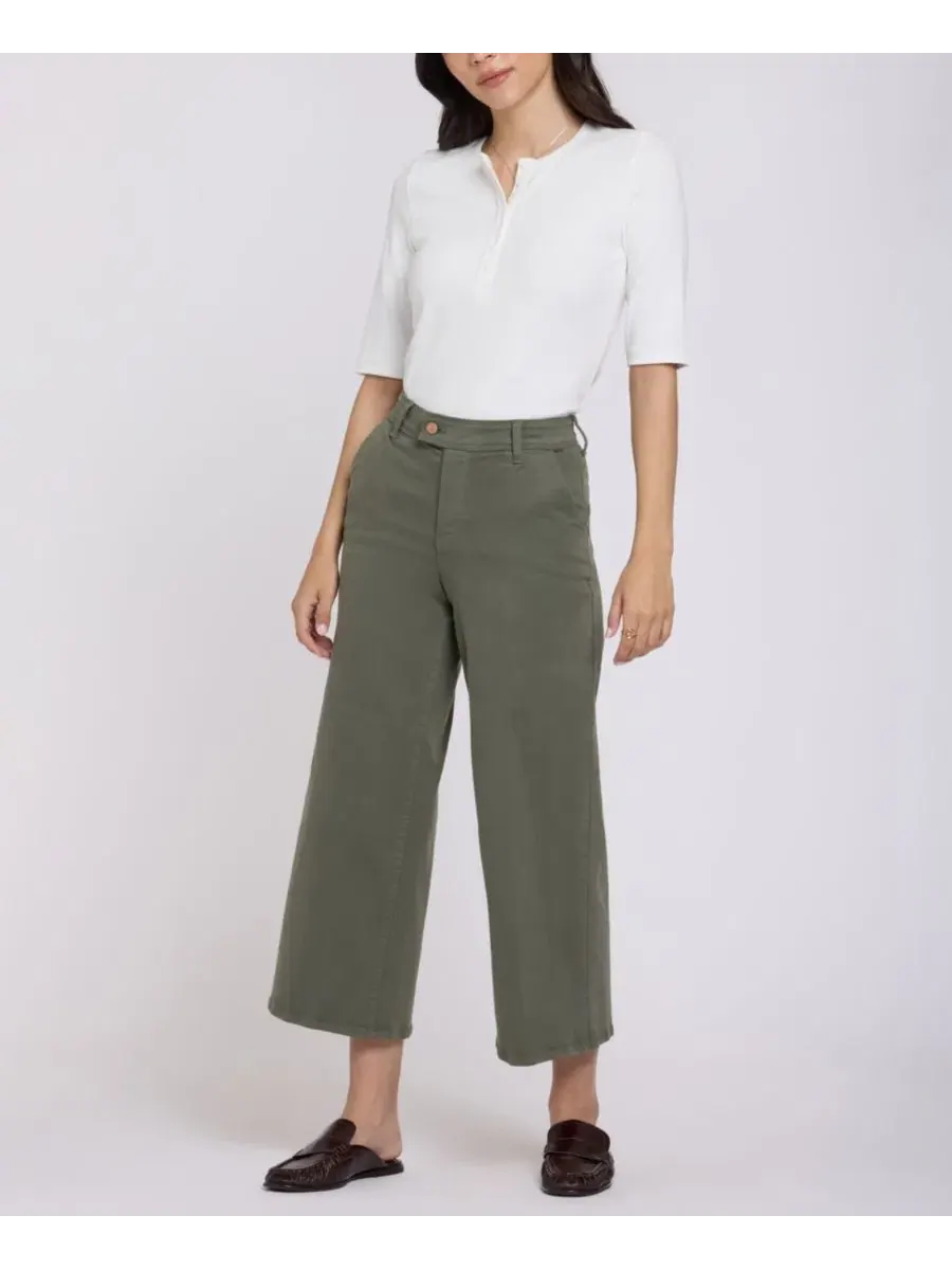 Джинсы-клеш с высокой посадкой Mona Wide-Leg Trouser Ankle NYDJ — изображение 1 из 5, зеленый