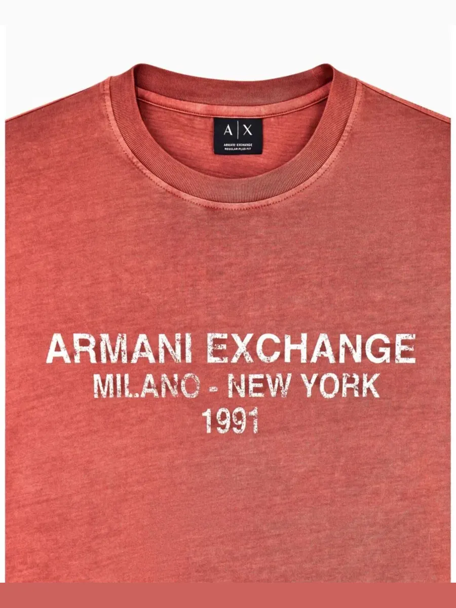 Футболка с коротким рукавом из хлопкового джерси с принтом A|X Armani Exchange — изображение 6 из 7, босса-нова