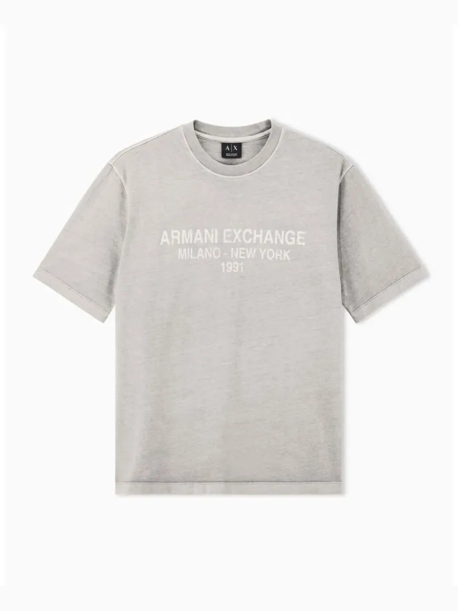 Футболка с принтом Vintage Wording A|X Armani Exchange — изображение 4 из 6, винтажный хаки
